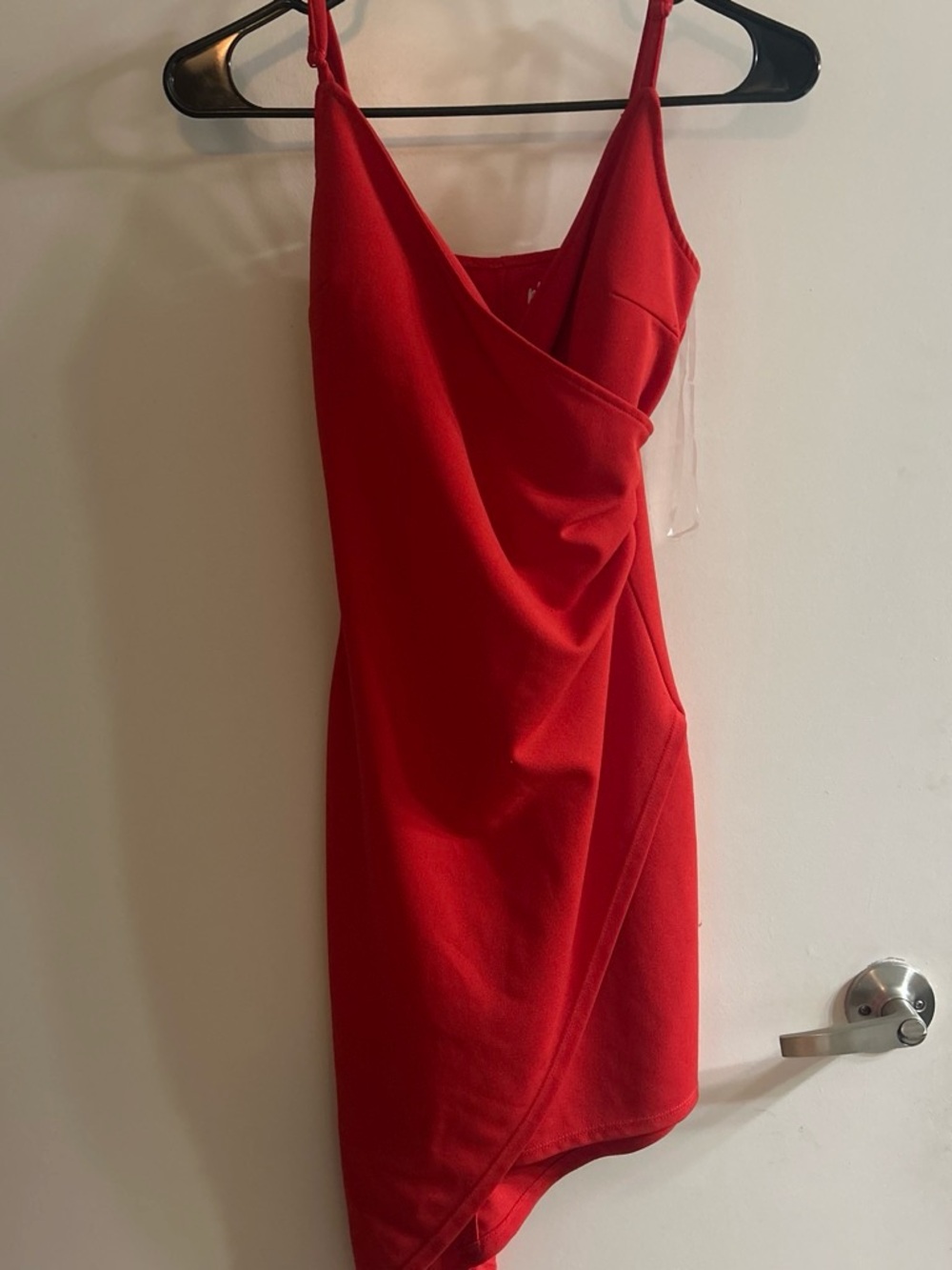 Planet Gold Red Wrap-Style Mini Dress